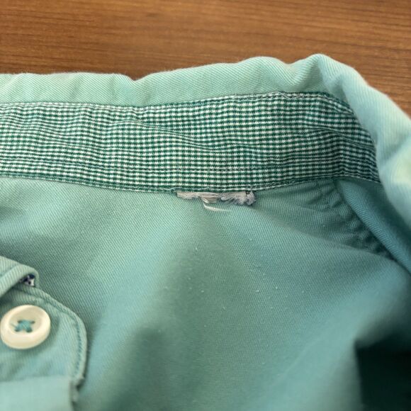 Tommy Bahama Men's Large Aqua Blue Cotton Silk Blend Button Up Shirt - Picture 8 of 10
